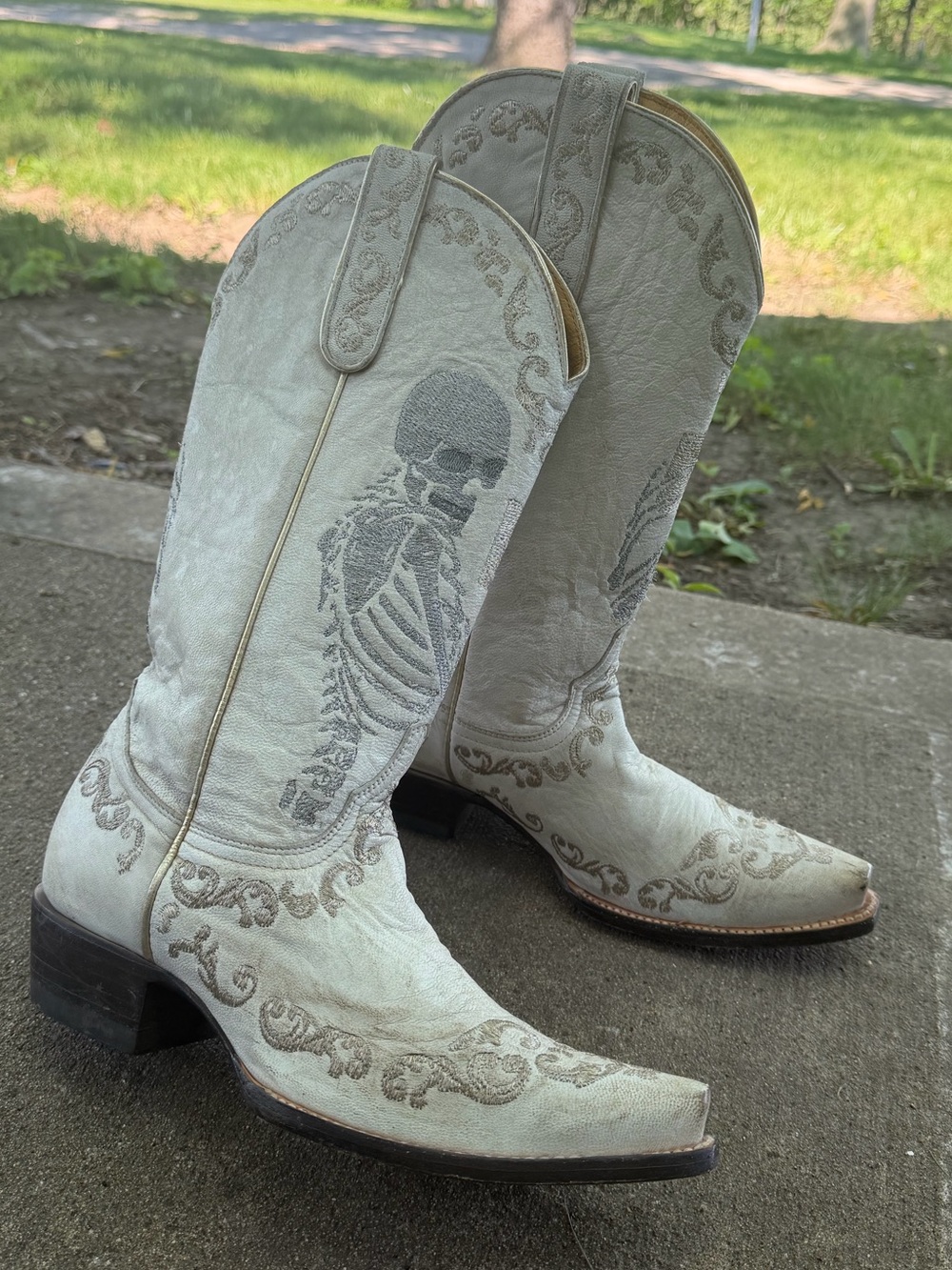 Old Gringo Yippee Ki Yay Selfie Cowboy Boots 8 White